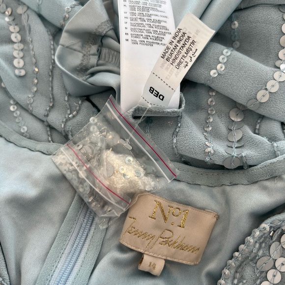 JENNY PACKHAM NO. 1. BLUE SEQUIN GOWN SIZE US 10 / UK 14 - Picture 17 of 17